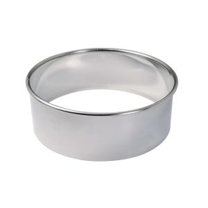 Boîte de 8 découpoirs rond unis - inox - bords roulés - Ø30 à 100 mm h40 mm