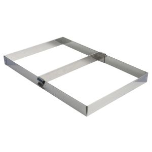 St/st heavy cake frame with removable interior divider - 565 x 365 x 45 mm