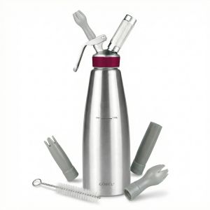 Professional stainless steel cream whipper GOBEL - stainless steel bottle - stainless steel head - 1L
