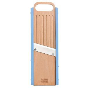 Mandoline bois traditionnelle FSC - 75 mm - 1 à 10 mm - Bleu