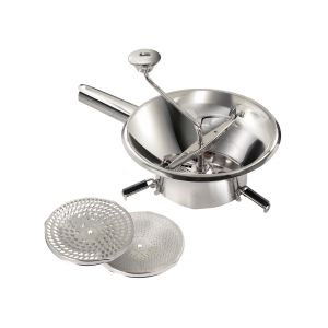 St/st rotary food mill Ø24 cm- with 3 sieves