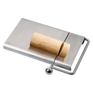 St/st cheese and foie gras slicer with wire and board