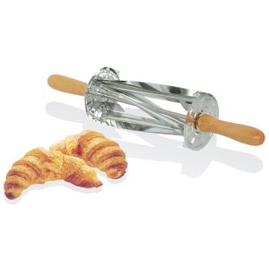 St/st croissant roller cutter - wooden handle