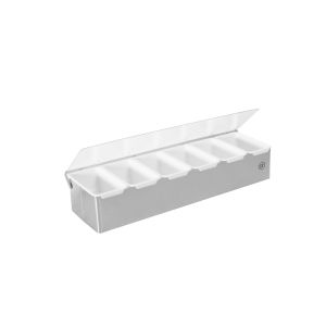 St/st condiment dispenser - 6 compartments
