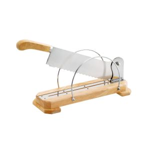 Bread slicer - Wooden base - 35 cm straight blade