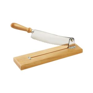 Bread slicer economic price - Wooden base - 25 cm straight blade