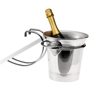 Support seau de table acier chromé