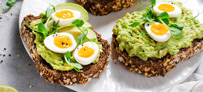 Pains, sandwich, oeufs
