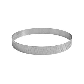 Cercle à tarte perforé - inox - épaisseur 10/10ème - Ø 160 mm h35 mm