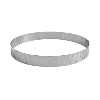 Cercle à tarte perforé - inox - épaisseur 10/10ème - Ø200 mm h35 mm
