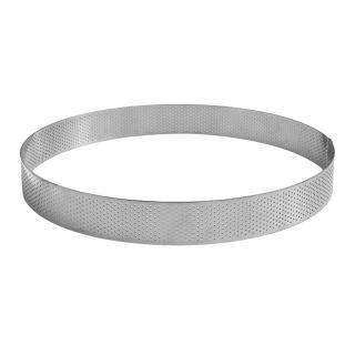 Cercle à tarte perforé - inox - épaisseur 10/10ème - Ø260 mm h35 mm