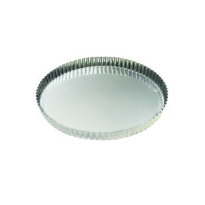 Tourtière ronde cannelée - fer blanc - fond fixe - Ø220/200 mm h25 mm