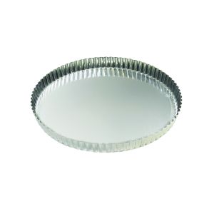 Tourtière ronde cannelée - fer blanc - fond fixe - Ø240/230 mm h25 mm