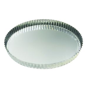 Tourtière ronde cannelée - fer blanc - fond fixe - Ø300/280 mm h26 mm