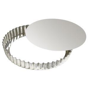 Tourtière ronde cannelée - fer blanc - fond mobile - Ø280/270 mm h25 mm