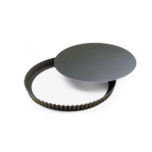 Tourtière ronde cannelée haute - antiadhérente - fond mobile - Ø220/200 mm h35 mm
