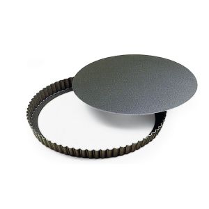 Tourtière ronde cannelée haute - antiadhérente - fond mobile - Ø260/240 mm h35 mm