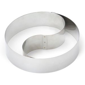 Cercle à mousse duo inox - séparation amovible - épaisseur 10/10è - Ø180 mm h45 mm