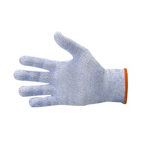 Gant anti-coupure - coloris bleu - liseré orange - Taille XL